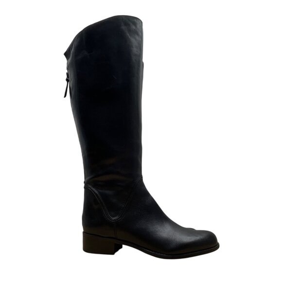 Franco Sarto Womens Black Leather Knee-High Cello Riding Boots Size 10M - Picture 1 of 10